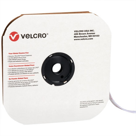 VELCRO® Hook and Loop, Tiras, Loop, 3/4 "x 75 ', Blanco