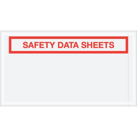 Sobres "Hojas de datos de seguridad" SDS, transparentes, 5 1/2 x 10 "
