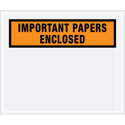 Sobres "Documentos importantes adjuntos", naranja, 10 x 12 "