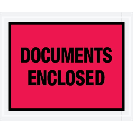 Sobres "Documentos adjuntos", rojos, 4 1/2 x 5 1/2 "