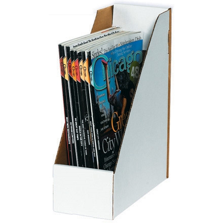 Cajas blancas para archivadores de revistas, 9 1/4 x 4 x 12 "