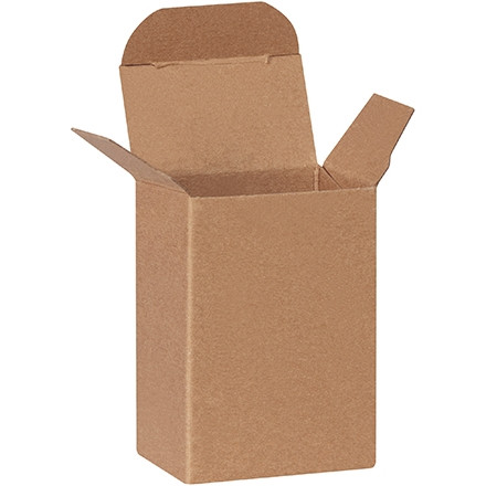 Cajas de aglomerado, cajas de cartón plegables, pliegue inverso, 2 x 1 1/4 x 3 ", Kraft