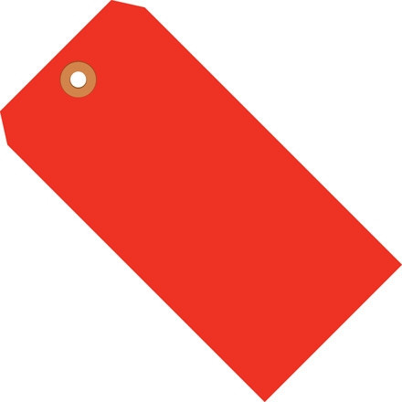 Etiquetas de envío rojas fluorescentes # 1 - 2 3/4 x 1 3/8 "
