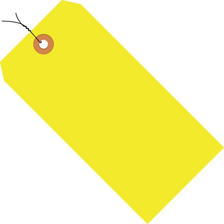 Etiquetas de envío precableadas amarillas fluorescentes # 3 - 3 3/4 x 1 7/8 "
