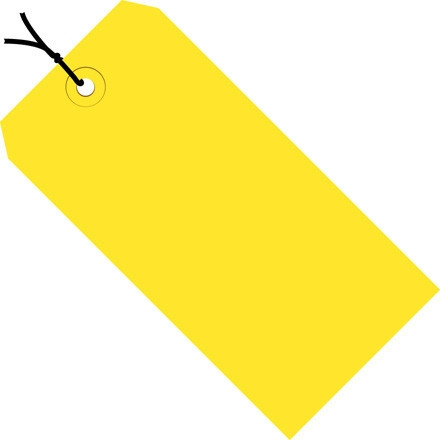 Etiquetas adhesivas amarillas pre-ensartadas para envío # 4-4 1/4 x 2 1/8 "