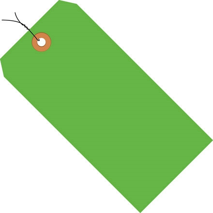 Etiquetas de envío precableadas verdes fluorescentes # 7-5 3/4 x 2 7/8 "