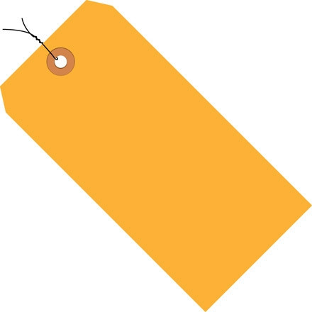 Etiquetas de envío precableadas de color naranja fluorescente # 4-4 1/4 x 2 1/8 "