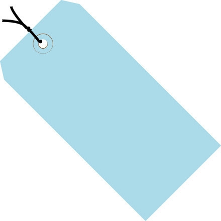 Etiquetas de envío azul claro pre-ensartadas # 6 - 5 1/4 x 2 5/8 "