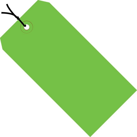 Etiquetas adhesivas verdes pre-ensartadas para envío # 4-4 1/4 x 2 1/8 "