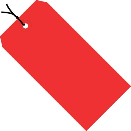 Etiquetas adhesivas rojas preengarzadas para envío # 5 - 4 3/4 x 2 3/8 "