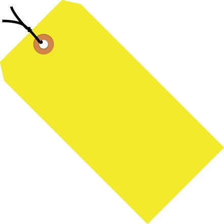 Etiquetas adhesivas amarillas fluorescentes pre-ensartadas para envío # 6 - 5 1/4 x 2 5/8 "