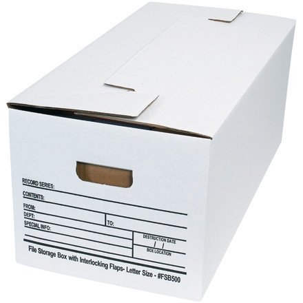 Cajas de almacenamiento de archivos con solapa entrelazadas, 24 x 12 x 10 "