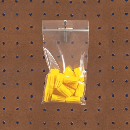 Bolsas de polietileno que se pueden volver a cerrar, 6 x 6 ", 4 mil, con orificios para colgar