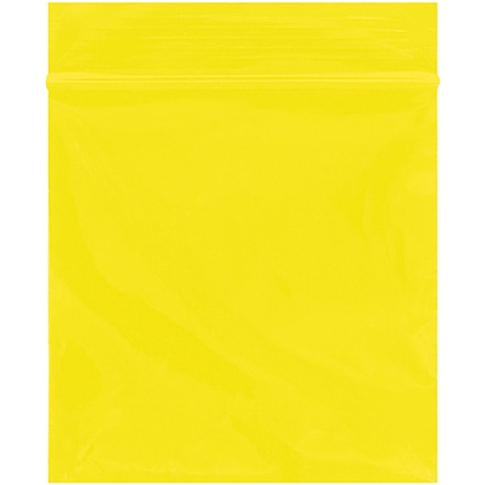 Bolsas de polietileno que se pueden volver a cerrar, 3 x 3 ", 2 mil, amarillas