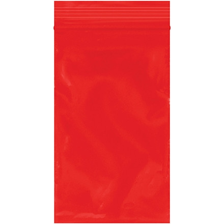 Bolsas de polietileno que se pueden volver a cerrar, 3 x 5 ", 2 mil, rojas