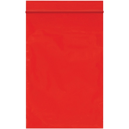 Bolsas de polietileno que se pueden volver a cerrar, 4 x 6 ", 2 mil, rojas