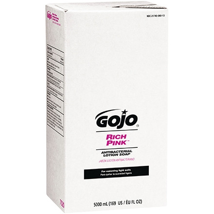 GOJO® Rich Pink ™ Caja de recambio de jabón en loción antibacteriana - 5,000 ml