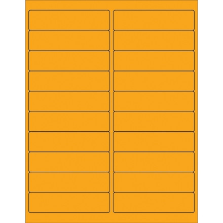 Etiquetas láser naranja fluorescente, 4 x 1 "