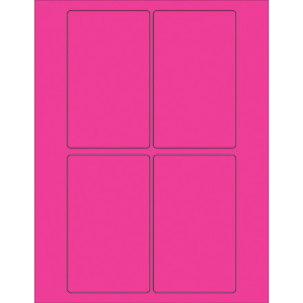 Etiquetas láser rosa fluorescente, 3 x 5 "