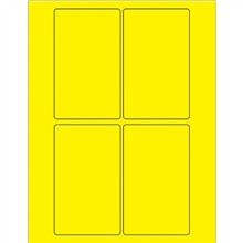 Etiquetas láser fluorescentes amarillas, 3 x 5 "