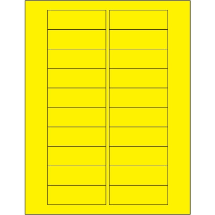Etiquetas láser fluorescentes amarillas, 3 x 1 "