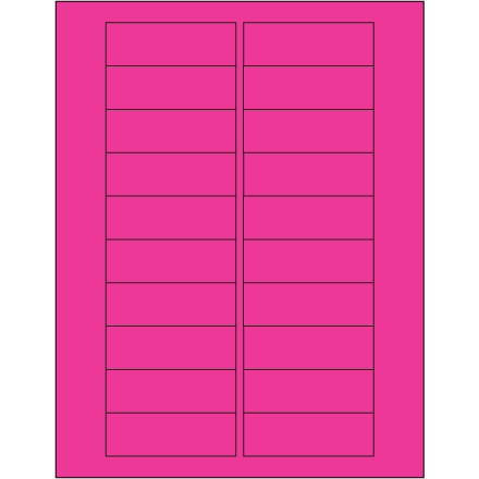 Etiquetas láser rosa fluorescente, 3 x 1 "