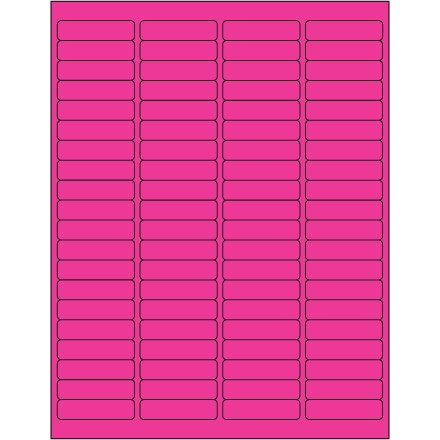 Etiquetas láser rosa fluorescente, 1 15/16 x 1/2 "