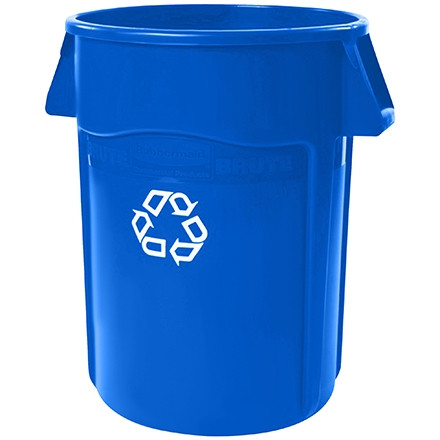 Contenedor de reciclaje Rubbermaid® Brute® - 44 galones, azul