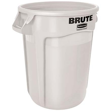 Bote de basura Rubbermaid® Brute®, 55 galones, blanco