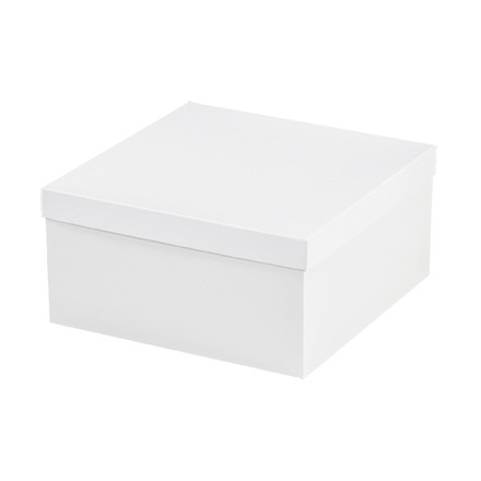 Cajas de regalo de aglomerado, parte inferior, Deluxe, blancas, 12 x 12 x 6 "