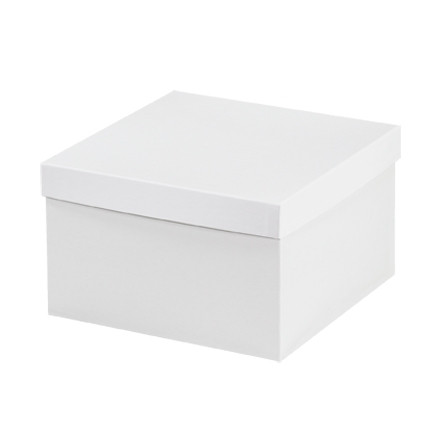 Cajas de regalo de aglomerado, parte inferior, Deluxe, blancas, 10 x 10 x 6 "