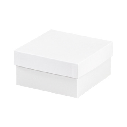 Cajas de regalo de aglomerado, parte inferior, Deluxe, blancas, 6 x 6 x 3 "