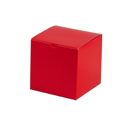 Cajas de aglomerado, regalo, rojo festivo, 6 x 6 x 6 "
