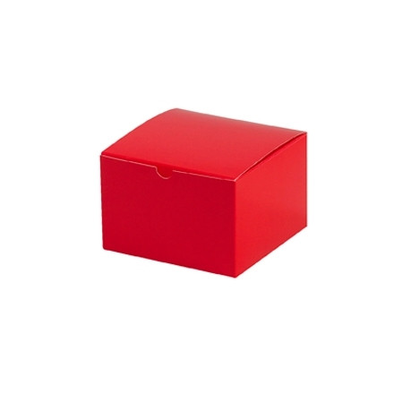 Cajas de aglomerado, regalo, rojo festivo, 6 x 6 x 4 "