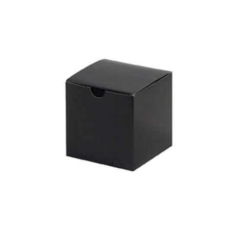 Cajas de aglomerado, regalo, negro brillante, 4 x 4 x 4 "