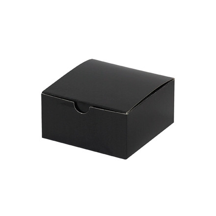 Cajas de aglomerado, regalo, negro brillante, 4 x 4 x 2 "