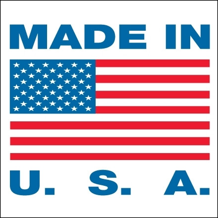 Etiquetas "Made In USA", 1 x 1 "