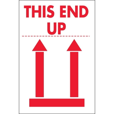 Etiquetas internacionales de manipulación segura: "This End Up", 2 x 3 "