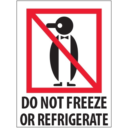 Etiquetas internacionales de manipulación segura: "No congelar ni refrigerar", 3 x 4 "