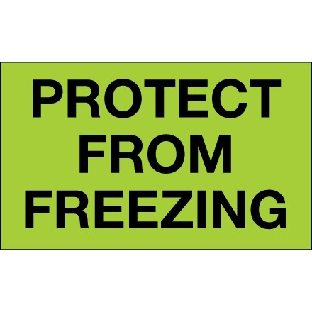 Etiquetas verdes climáticas "Protect From Freezing", 3 x 5 "