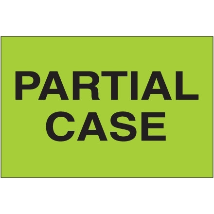 Etiquetas verdes "Partial Case", 2 x 3 "