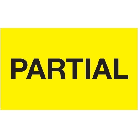Etiquetas amarillas fluorescentes "parciales", 3 x 5 "
