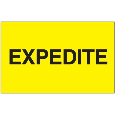 Etiquetas amarillas fluorescentes "Expedite", 3 x 5 "