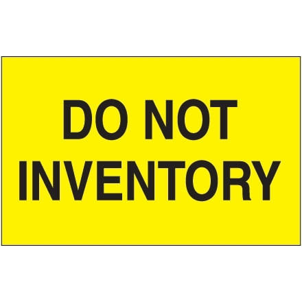 Etiquetas amarillas fluorescentes "No hacer inventario", 3 x 5 "