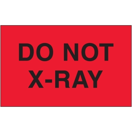 Etiquetas rojas fluorescentes "No rayos X", 3 x 5 "
