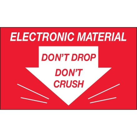 Etiquetas "Don't Drop Don't Crush - Material electrónico", 3 x 5 "