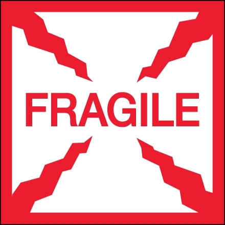 Etiquetas "frágiles", 4 x 4 "