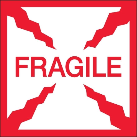 Etiquetas "frágiles", 2 x 2 "