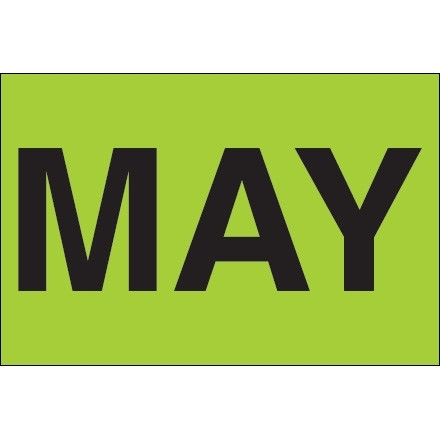 Etiquetas de inventario verdes "MAY", 2 "x 3"