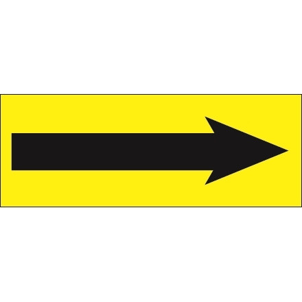 Etiquetas de inventario de "flecha" amarillas fluorescentes, 1 1/2 x 4 "